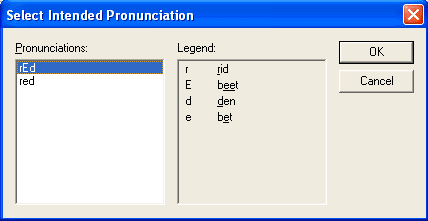 Phonetic Choose FromMultiple Pronuncations